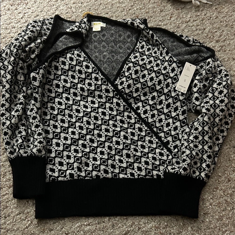 Anthropologie Maeve Floral Sweater Shrug Set • Size M• New With Tags